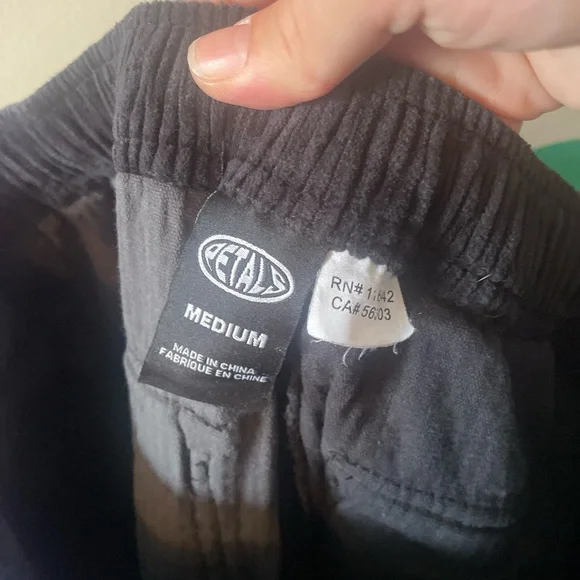 Black & Grey Corduroy Split Pants - Picture 5 of 5